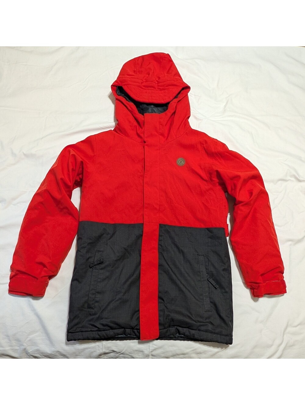 Volcom Youth XL Woodland Insulated Ski Snowboard Jacket Red Black Long Fit